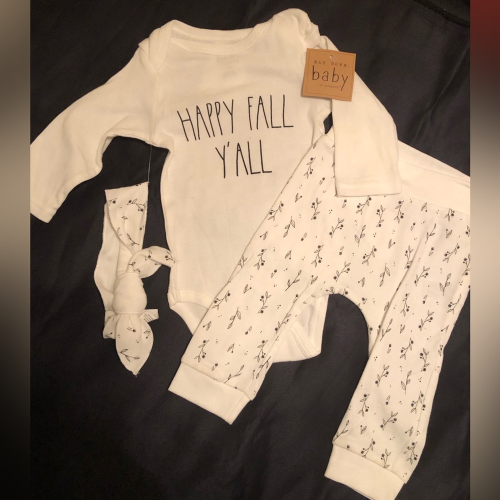 RAE DUNN BABY “Happy Fall Y’all” Outfit - Size 6-9M